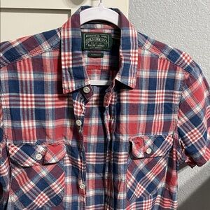 Polo Country Ralph Lauren Red and Blue Plaid Short-Sleeve Button-Up Shirt